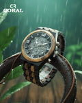 CORAL Ebony Storm – Wooden Chronograph Watch with Dual Subdials