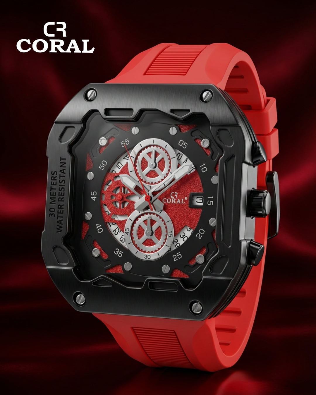 Stainless Steel Body with Silicon Strap Men's Watch