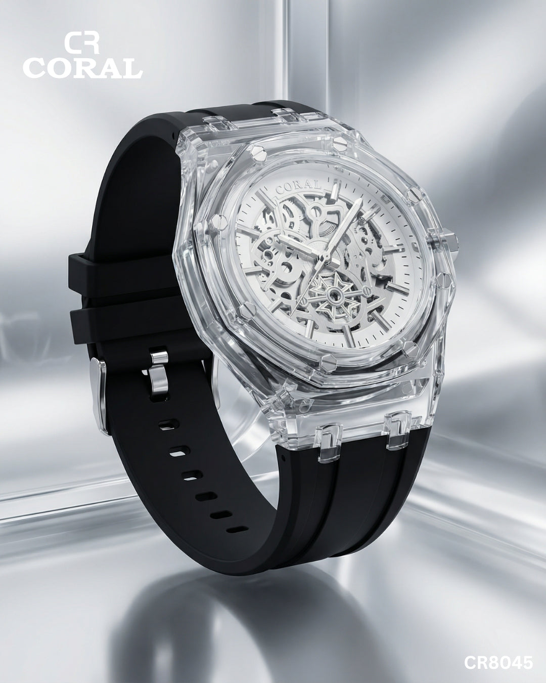See Through Watch with Silicon Strap for Men
