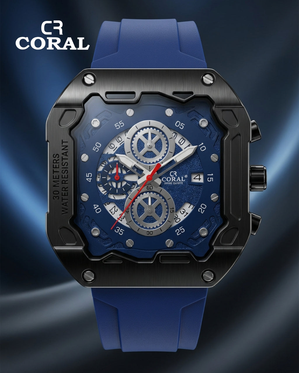 Stainless Steel Body with Silicon Strap Men's Watch