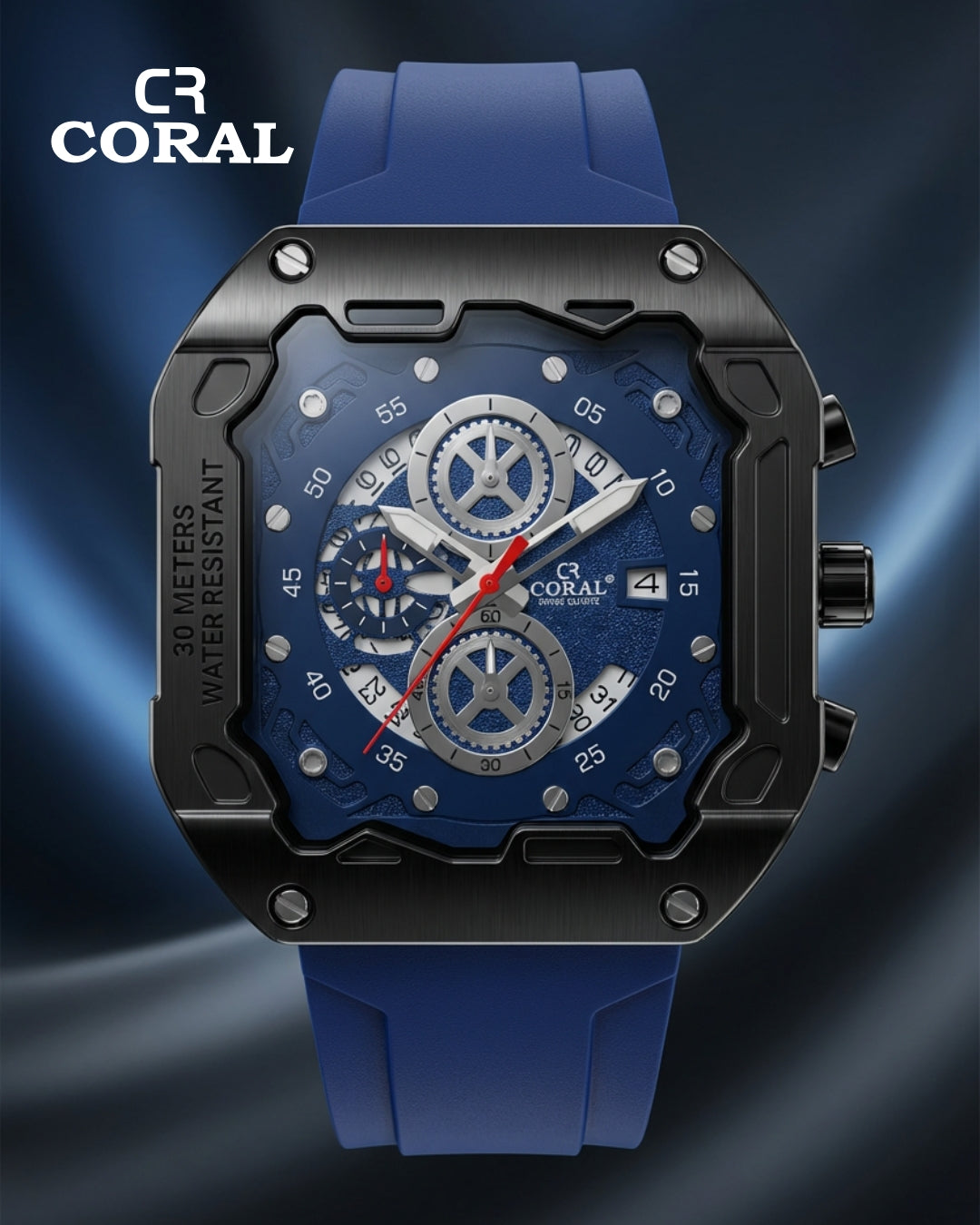 Stainless Steel Body with Silicon Strap Men's Watch