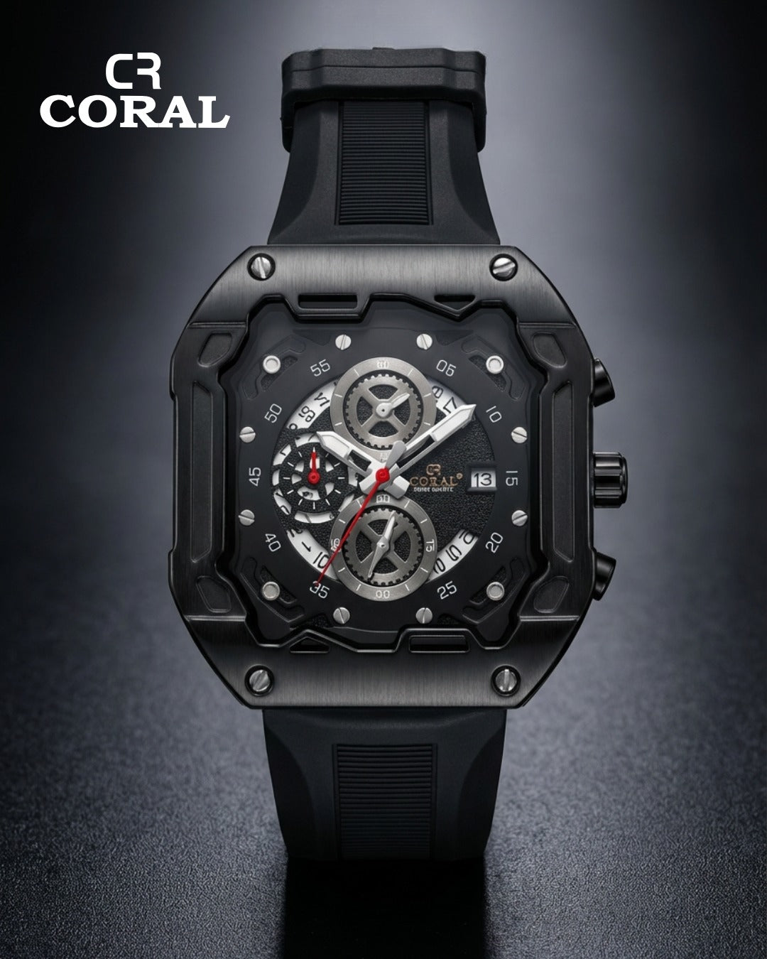 Stainless Steel Body with Silicon Strap Men's Watch
