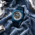 Metallic Skeleton Design Watch for Men