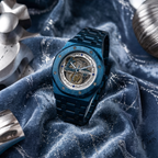 Metallic Skeleton Design Watch for Men
