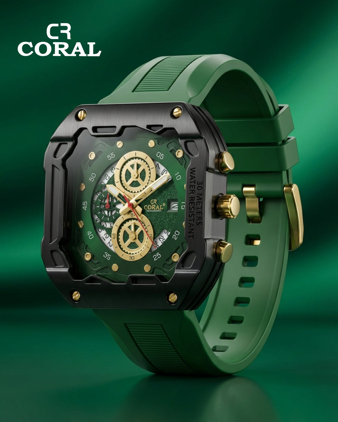 Stainless Steel Body with Silicon Strap Men's Watch